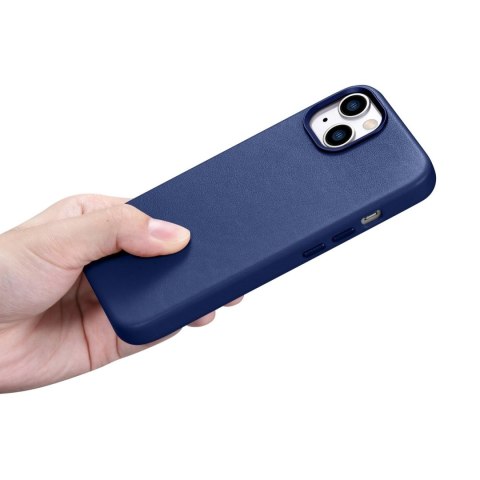 ICarer Case Leather pokrowiec etui z naturalnej skóry do iPhone 14 niebieski (WMI14220705-BU) (kompatybilne z MagSafe) ICarer Case Leather pokrowiec etui z naturalnej skóry do iPhone 14 niebieski (WMI14220705-BU) (kompatybilne z MagSafe)