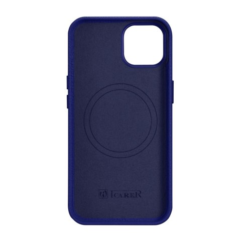ICarer Litchi Premium Leather Case skórzane etui iPhone 14 Plus magnetyczne z MagSafe ciemnoniebieski (WMI14220711-DB) ICarer Litchi Premium Leather Case skórzane etui iPhone 14 Plus magnetyczne z MagSafe ciemnoniebieski (WMI14220711-DB)