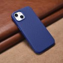 ICarer Litchi Premium Leather Case skórzane etui iPhone 14 Plus magnetyczne z MagSafe ciemnoniebieski (WMI14220711-DB)