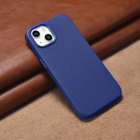 ICarer Litchi Premium Leather Case skórzane etui iPhone 14 Plus magnetyczne z MagSafe ciemnoniebieski (WMI14220711-DB) ICarer Litchi Premium Leather Case skórzane etui iPhone 14 Plus magnetyczne z MagSafe ciemnoniebieski (WMI14220711-DB)