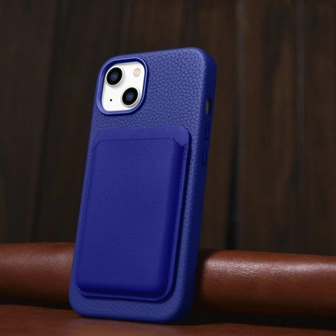 ICarer Litchi Premium Leather Case skórzane etui iPhone 14 Plus magnetyczne z MagSafe ciemnoniebieski (WMI14220711-DB) ICarer Litchi Premium Leather Case skórzane etui iPhone 14 Plus magnetyczne z MagSafe ciemnoniebieski (WMI14220711-DB)