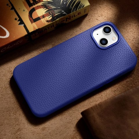 ICarer Litchi Premium Leather Case skórzane etui iPhone 14 Plus magnetyczne z MagSafe ciemnoniebieski (WMI14220711-DB) ICarer Litchi Premium Leather Case skórzane etui iPhone 14 Plus magnetyczne z MagSafe ciemnoniebieski (WMI14220711-DB)