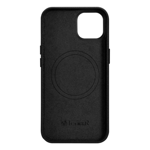 ICarer Litchi Premium Leather Case skórzane etui iPhone 14 Plus magnetyczne z MagSafe czarny (WMI14220711-BK) ICarer Litchi Premium Leather Case skórzane etui iPhone 14 Plus magnetyczne z MagSafe czarny (WMI14220711-BK)
