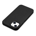ICarer Litchi Premium Leather Case skórzane etui iPhone 14 Plus magnetyczne z MagSafe czarny (WMI14220711-BK)