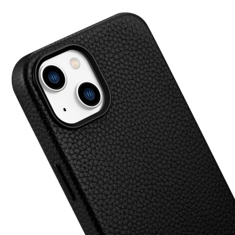 ICarer Litchi Premium Leather Case skórzane etui iPhone 14 Plus magnetyczne z MagSafe czarny (WMI14220711-BK) ICarer Litchi Premium Leather Case skórzane etui iPhone 14 Plus magnetyczne z MagSafe czarny (WMI14220711-BK)