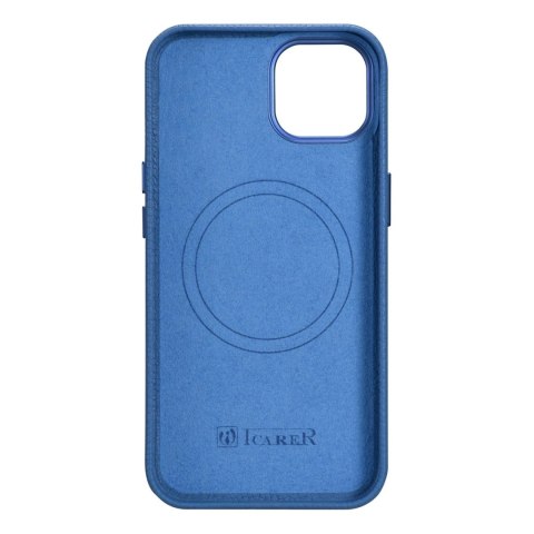 ICarer Litchi Premium Leather Case skórzane etui iPhone 14 Plus magnetyczne z MagSafe jasnoniebieski (WMI14220711-LB) ICarer Litchi Premium Leather Case skórzane etui iPhone 14 Plus magnetyczne z MagSafe jasnoniebieski (WMI14220711-LB)