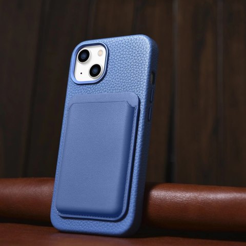 ICarer Litchi Premium Leather Case skórzane etui iPhone 14 Plus magnetyczne z MagSafe jasnoniebieski (WMI14220711-LB) ICarer Litchi Premium Leather Case skórzane etui iPhone 14 Plus magnetyczne z MagSafe jasnoniebieski (WMI14220711-LB)
