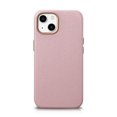 ICarer Litchi Premium Leather Case skórzane etui iPhone 14 Plus magnetyczne z MagSafe różowy (WMI14220711-PK) ICarer Litchi Premium Leather Case skórzane etui iPhone 14 Plus magnetyczne z MagSafe różowy (WMI14220711-PK)