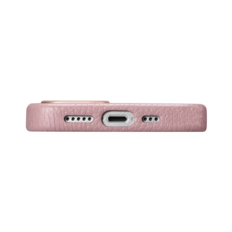 ICarer Litchi Premium Leather Case skórzane etui iPhone 14 Plus magnetyczne z MagSafe różowy (WMI14220711-PK) ICarer Litchi Premium Leather Case skórzane etui iPhone 14 Plus magnetyczne z MagSafe różowy (WMI14220711-PK)