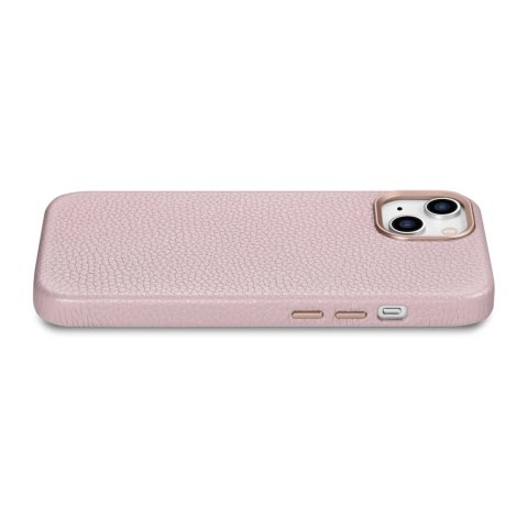 ICarer Litchi Premium Leather Case skórzane etui iPhone 14 Plus magnetyczne z MagSafe różowy (WMI14220711-PK) ICarer Litchi Premium Leather Case skórzane etui iPhone 14 Plus magnetyczne z MagSafe różowy (WMI14220711-PK)