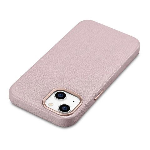 ICarer Litchi Premium Leather Case skórzane etui iPhone 14 Plus magnetyczne z MagSafe różowy (WMI14220711-PK) ICarer Litchi Premium Leather Case skórzane etui iPhone 14 Plus magnetyczne z MagSafe różowy (WMI14220711-PK)