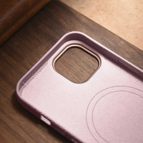 ICarer Litchi Premium Leather Case skórzane etui iPhone 14 Plus magnetyczne z MagSafe różowy (WMI14220711-PK) ICarer Litchi Premium Leather Case skórzane etui iPhone 14 Plus magnetyczne z MagSafe różowy (WMI14220711-PK)