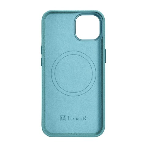 ICarer Litchi Premium Leather Case skórzane etui iPhone 14 Plus magnetyczne z MagSafe zielony (WMI14220711-GN) ICarer Litchi Premium Leather Case skórzane etui iPhone 14 Plus magnetyczne z MagSafe zielony (WMI14220711-GN)