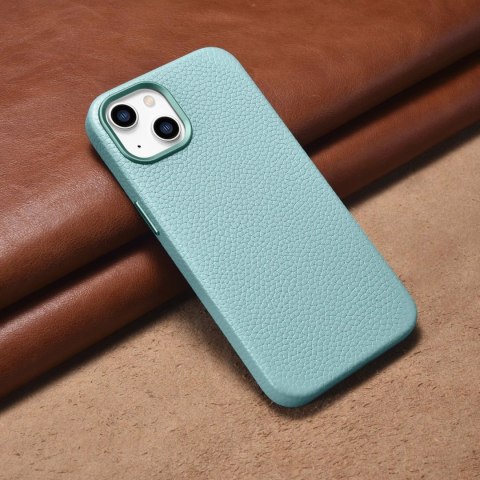 ICarer Litchi Premium Leather Case skórzane etui iPhone 14 Plus magnetyczne z MagSafe zielony (WMI14220711-GN) ICarer Litchi Premium Leather Case skórzane etui iPhone 14 Plus magnetyczne z MagSafe zielony (WMI14220711-GN)