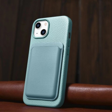 ICarer Litchi Premium Leather Case skórzane etui iPhone 14 Plus magnetyczne z MagSafe zielony (WMI14220711-GN) ICarer Litchi Premium Leather Case skórzane etui iPhone 14 Plus magnetyczne z MagSafe zielony (WMI14220711-GN)