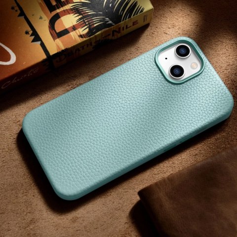 ICarer Litchi Premium Leather Case skórzane etui iPhone 14 Plus magnetyczne z MagSafe zielony (WMI14220711-GN) ICarer Litchi Premium Leather Case skórzane etui iPhone 14 Plus magnetyczne z MagSafe zielony (WMI14220711-GN)