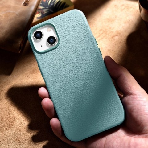 ICarer Litchi Premium Leather Case skórzane etui iPhone 14 Plus magnetyczne z MagSafe zielony (WMI14220711-GN) ICarer Litchi Premium Leather Case skórzane etui iPhone 14 Plus magnetyczne z MagSafe zielony (WMI14220711-GN)