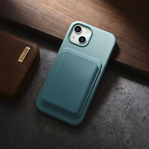 ICarer Litchi Premium Leather Case skórzane etui iPhone 14 Plus magnetyczne z MagSafe zielony (WMI14220711-GN) ICarer Litchi Premium Leather Case skórzane etui iPhone 14 Plus magnetyczne z MagSafe zielony (WMI14220711-GN)