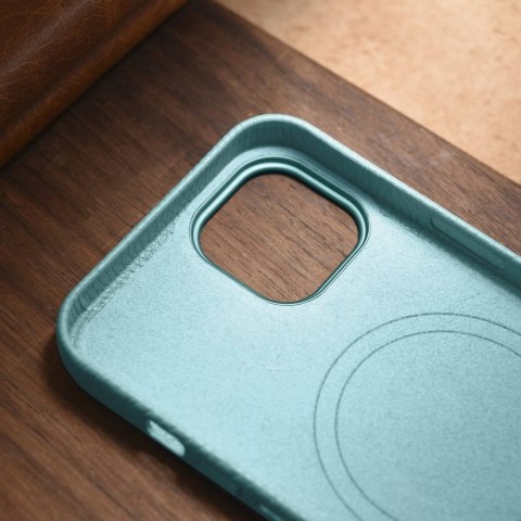 ICarer Litchi Premium Leather Case skórzane etui iPhone 14 Plus magnetyczne z MagSafe zielony (WMI14220711-GN) ICarer Litchi Premium Leather Case skórzane etui iPhone 14 Plus magnetyczne z MagSafe zielony (WMI14220711-GN)
