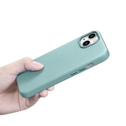 ICarer Litchi Premium Leather Case skórzane etui iPhone 14 Plus magnetyczne z MagSafe zielony (WMI14220711-GN) ICarer Litchi Premium Leather Case skórzane etui iPhone 14 Plus magnetyczne z MagSafe zielony (WMI14220711-GN)