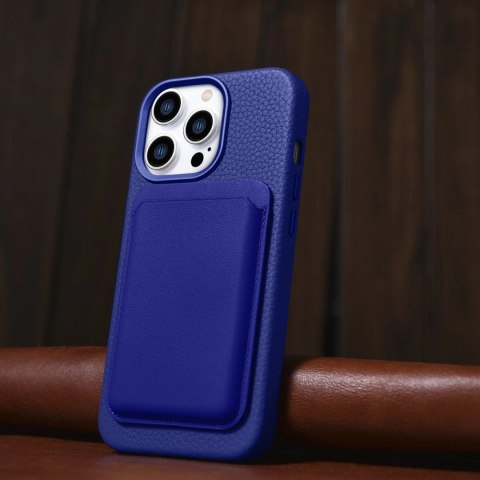 ICarer Litchi Premium Leather Case skórzane etui iPhone 14 Pro Max magnetyczne z MagSafe ciemnoniebieski (WMI14220712-DB) ICarer Litchi Premium Leather Case skórzane etui iPhone 14 Pro Max magnetyczne z MagSafe ciemnoniebieski (WMI14220712-DB)