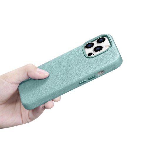 ICarer Litchi Premium Leather Case skórzane etui iPhone 14 Pro Max magnetyczne z MagSafe zielony (WMI14220712-GN) ICarer Litchi Premium Leather Case skórzane etui iPhone 14 Pro Max magnetyczne z MagSafe zielony (WMI14220712-GN)