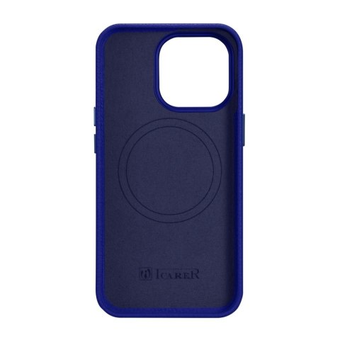 ICarer Litchi Premium Leather Case skórzane etui iPhone 14 Pro magnetyczne z MagSafe ciemnoniebieski (WMI14220710-DB) ICarer Litchi Premium Leather Case skórzane etui iPhone 14 Pro magnetyczne z MagSafe ciemnoniebieski (WMI14220710-DB)