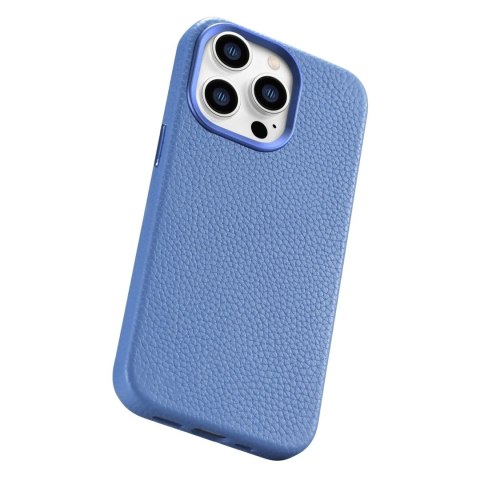 ICarer Litchi Premium Leather Case skórzane etui iPhone 14 Pro magnetyczne z MagSafe jasnoniebieski (WMI14220710-LB) ICarer Litchi Premium Leather Case skórzane etui iPhone 14 Pro magnetyczne z MagSafe jasnoniebieski (WMI14220710-LB)