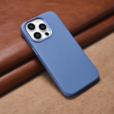 ICarer Litchi Premium Leather Case skórzane etui iPhone 14 Pro magnetyczne z MagSafe jasnoniebieski (WMI14220710-LB) ICarer Litchi Premium Leather Case skórzane etui iPhone 14 Pro magnetyczne z MagSafe jasnoniebieski (WMI14220710-LB)