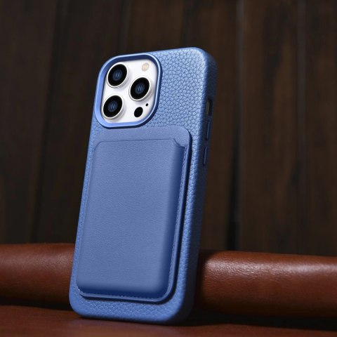 ICarer Litchi Premium Leather Case skórzane etui iPhone 14 Pro magnetyczne z MagSafe jasnoniebieski (WMI14220710-LB) ICarer Litchi Premium Leather Case skórzane etui iPhone 14 Pro magnetyczne z MagSafe jasnoniebieski (WMI14220710-LB)