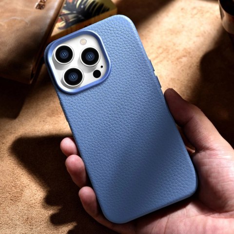 ICarer Litchi Premium Leather Case skórzane etui iPhone 14 Pro magnetyczne z MagSafe jasnoniebieski (WMI14220710-LB) ICarer Litchi Premium Leather Case skórzane etui iPhone 14 Pro magnetyczne z MagSafe jasnoniebieski (WMI14220710-LB)