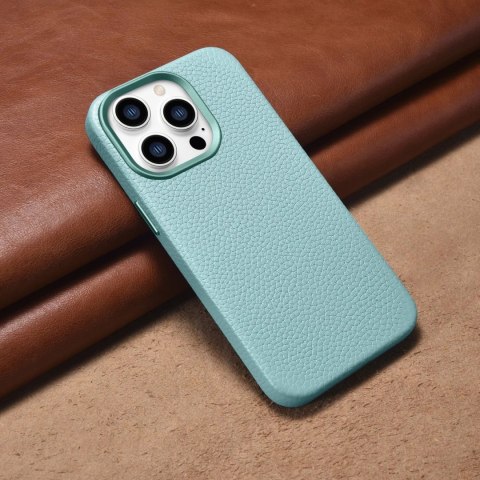 ICarer Litchi Premium Leather Case skórzane etui iPhone 14 Pro magnetyczne z MagSafe zielony (WMI14220710-GN) ICarer Litchi Premium Leather Case skórzane etui iPhone 14 Pro magnetyczne z MagSafe zielony (WMI14220710-GN)