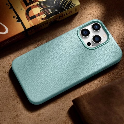 ICarer Litchi Premium Leather Case skórzane etui iPhone 14 Pro magnetyczne z MagSafe zielony (WMI14220710-GN) ICarer Litchi Premium Leather Case skórzane etui iPhone 14 Pro magnetyczne z MagSafe zielony (WMI14220710-GN)