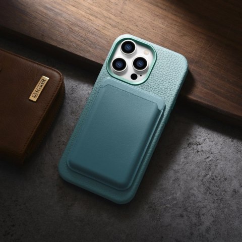 ICarer Litchi Premium Leather Case skórzane etui iPhone 14 Pro magnetyczne z MagSafe zielony (WMI14220710-GN) ICarer Litchi Premium Leather Case skórzane etui iPhone 14 Pro magnetyczne z MagSafe zielony (WMI14220710-GN)