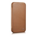 ICarer CE Premium Leather Folio Case skórzane etui iPhone 14 Plus z klapką magnetyczne MagSafe brązowy (WMI14220715-BN)