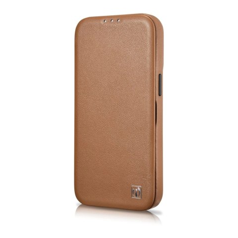 ICarer CE Premium Leather Folio Case skórzane etui iPhone 14 Plus z klapką magnetyczne MagSafe brązowy (WMI14220715-BN) ICarer CE Premium Leather Folio Case skórzane etui iPhone 14 Plus z klapką magnetyczne MagSafe brązowy (WMI14220715-BN)