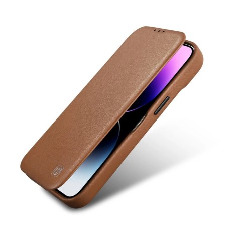 ICarer CE Premium Leather Folio Case skórzane etui iPhone 14 Plus z klapką magnetyczne MagSafe brązowy (WMI14220715-BN) ICarer CE Premium Leather Folio Case skórzane etui iPhone 14 Plus z klapką magnetyczne MagSafe brązowy (WMI14220715-BN)