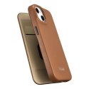 ICarer CE Premium Leather Folio Case skórzane etui iPhone 14 Plus z klapką magnetyczne MagSafe brązowy (WMI14220715-BN)