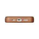 ICarer CE Premium Leather Folio Case skórzane etui iPhone 14 Plus z klapką magnetyczne MagSafe brązowy (WMI14220715-BN)