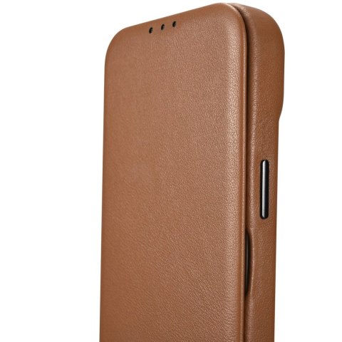 ICarer CE Premium Leather Folio Case skórzane etui iPhone 14 Plus z klapką magnetyczne MagSafe brązowy (WMI14220715-BN) ICarer CE Premium Leather Folio Case skórzane etui iPhone 14 Plus z klapką magnetyczne MagSafe brązowy (WMI14220715-BN)