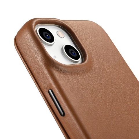ICarer CE Premium Leather Folio Case skórzane etui iPhone 14 Plus z klapką magnetyczne MagSafe brązowy (WMI14220715-BN) ICarer CE Premium Leather Folio Case skórzane etui iPhone 14 Plus z klapką magnetyczne MagSafe brązowy (WMI14220715-BN)
