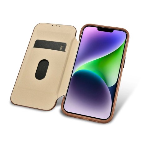 ICarer CE Premium Leather Folio Case skórzane etui iPhone 14 Plus z klapką magnetyczne MagSafe brązowy (WMI14220715-BN) ICarer CE Premium Leather Folio Case skórzane etui iPhone 14 Plus z klapką magnetyczne MagSafe brązowy (WMI14220715-BN)
