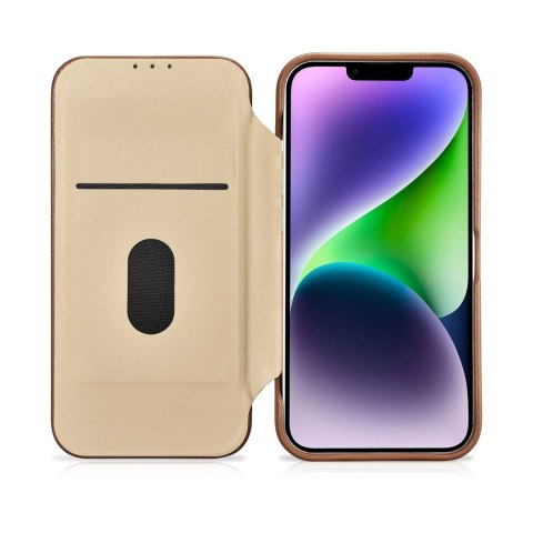 ICarer CE Premium Leather Folio Case skórzane etui iPhone 14 Plus z klapką magnetyczne MagSafe brązowy (WMI14220715-BN) ICarer CE Premium Leather Folio Case skórzane etui iPhone 14 Plus z klapką magnetyczne MagSafe brązowy (WMI14220715-BN)