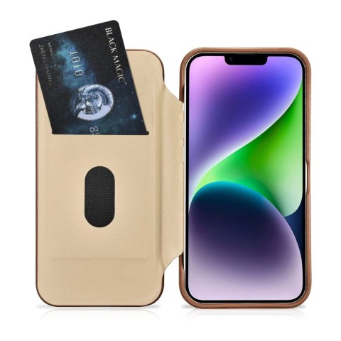 ICarer CE Premium Leather Folio Case skórzane etui iPhone 14 Plus z klapką magnetyczne MagSafe brązowy (WMI14220715-BN) ICarer CE Premium Leather Folio Case skórzane etui iPhone 14 Plus z klapką magnetyczne MagSafe brązowy (WMI14220715-BN)