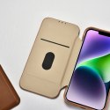 ICarer CE Premium Leather Folio Case skórzane etui iPhone 14 Plus z klapką magnetyczne MagSafe brązowy (WMI14220715-BN)