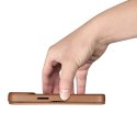 ICarer CE Premium Leather Folio Case skórzane etui iPhone 14 Plus z klapką magnetyczne MagSafe brązowy (WMI14220715-BN)