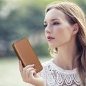 ICarer CE Premium Leather Folio Case skórzane etui iPhone 14 Plus z klapką magnetyczne MagSafe brązowy (WMI14220715-BN)