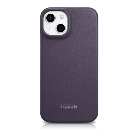 ICarer CE Premium Leather Folio Case skórzane etui iPhone 14 Plus z klapką magnetyczne MagSafe ciemnofioletowy (WMI14220715-DP) ICarer CE Premium Leather Folio Case skórzane etui iPhone 14 Plus z klapką magnetyczne MagSafe ciemnofioletowy (WMI14220715-DP)