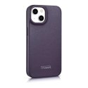 ICarer CE Premium Leather Folio Case skórzane etui iPhone 14 Plus z klapką magnetyczne MagSafe ciemnofioletowy (WMI14220715-DP)