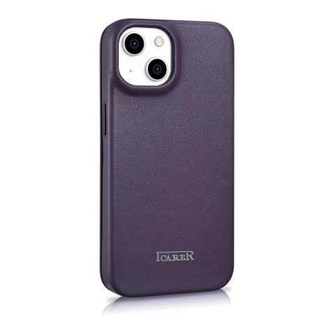 ICarer CE Premium Leather Folio Case skórzane etui iPhone 14 Plus z klapką magnetyczne MagSafe ciemnofioletowy (WMI14220715-DP) ICarer CE Premium Leather Folio Case skórzane etui iPhone 14 Plus z klapką magnetyczne MagSafe ciemnofioletowy (WMI14220715-DP)